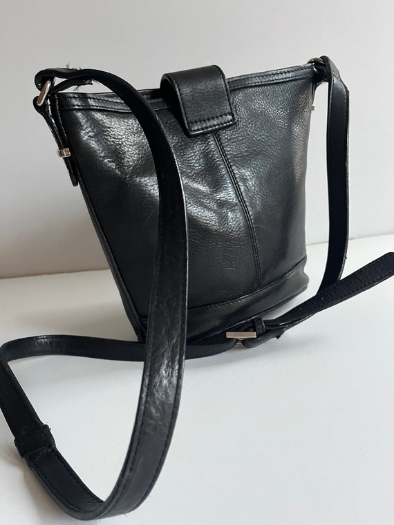 WAREHOUSE Handbag Purse Black Leather Crossbody M… - image 9
