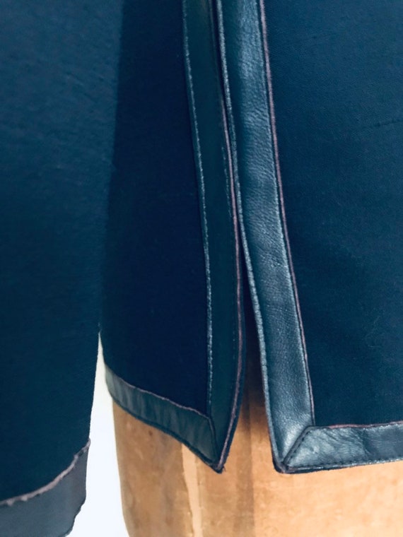 LILLI ANN 1960s Jacket Tunic Style Navy Blue Leat… - image 6