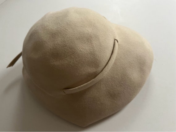 WOOL Felted Hat Winter White 1960s German Origin … - image 9