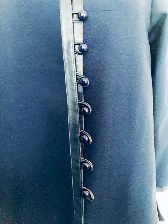 LILLI ANN 1960s Jacket Tunic Style Navy Blue Leat… - image 5