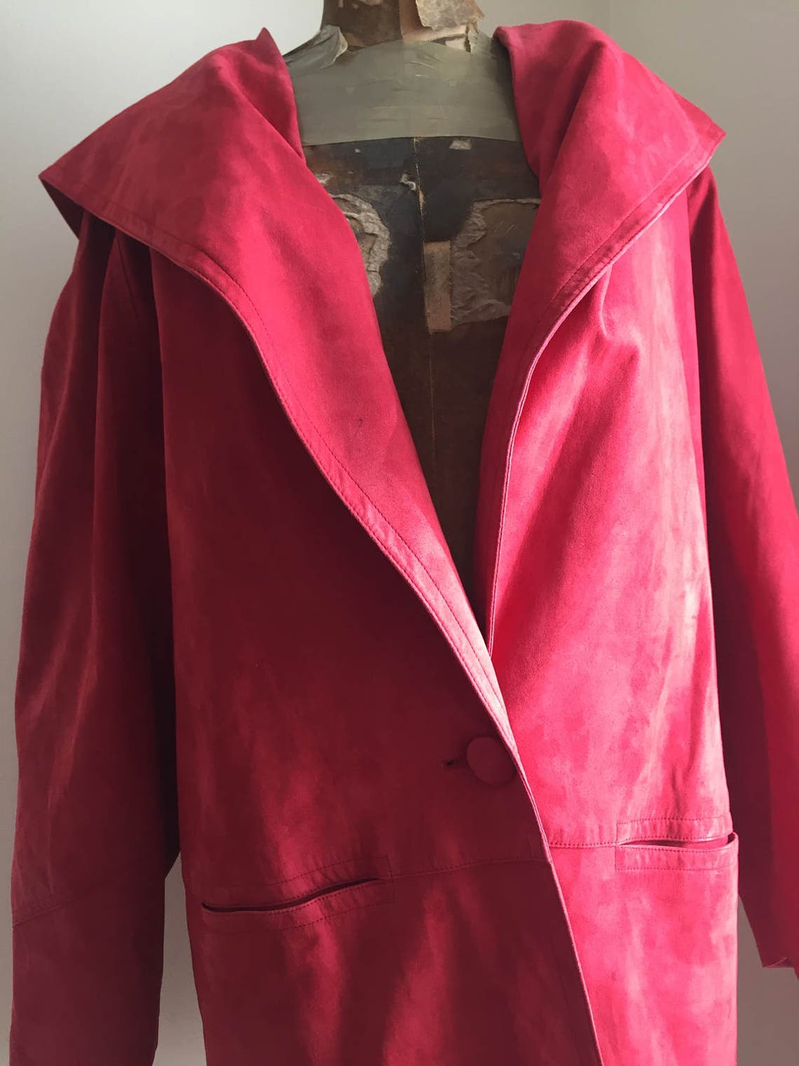 ULTRA SUEDE Pink Jacket Large Blazer Style Weathervane Made in Etsy