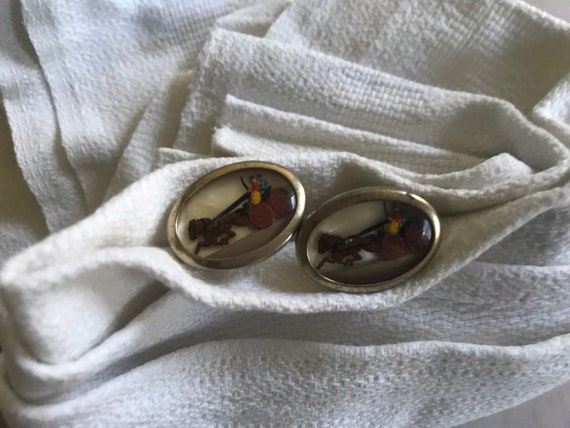 CUFF LINKS Folk Buggy Carved Vintage 1970s Estate… - image 10