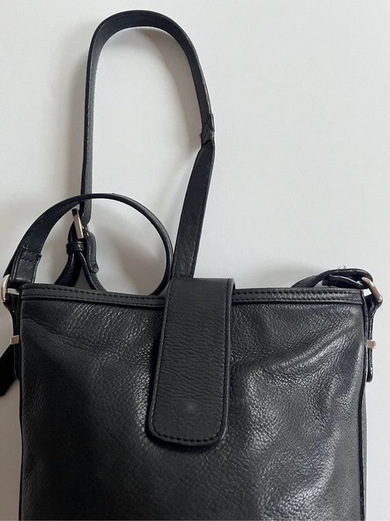 WAREHOUSE Handbag Purse Black Leather Crossbody M… - image 6