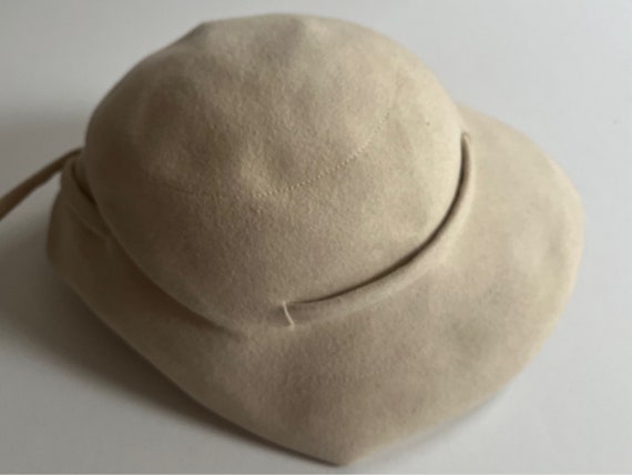 WOOL Felted Hat Winter White 1960s German Origin … - image 1