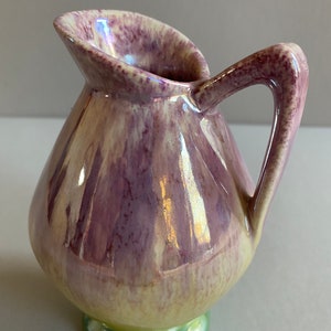 LUSTERWARE Vase Petite Made In Germany Purple Yellow Green Vintage