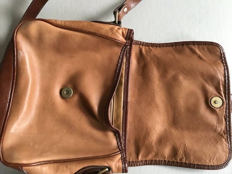 ETIENNE AIGNER Tan Leather Handbag Crossbody Caramel Pipping | Etsy