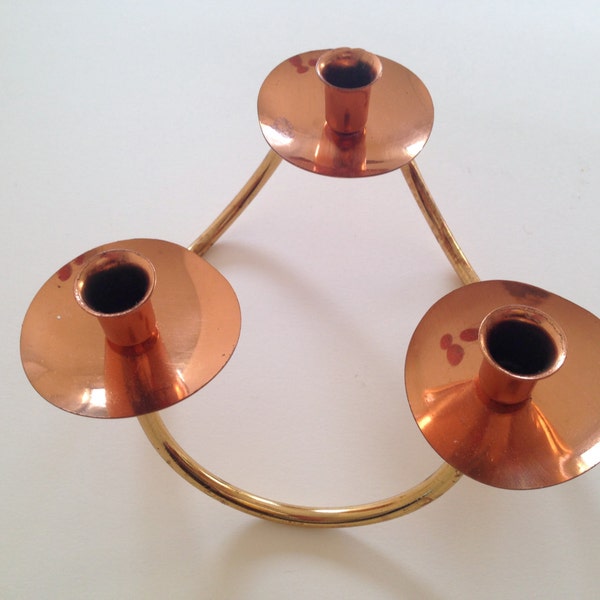 Mid-Century COPPER CANDLE Holder | Coppercraft Guild Taunton Mass. | 1960s
