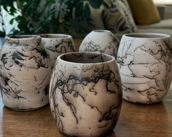 Jarrón decorativo de cerámica personalizado con pelo de caballo/mascota - Hecho en Canadá