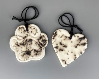 Adornos decorativos de cerámica personalizados de pelo de caballo o mascota - Hechos en Canadá