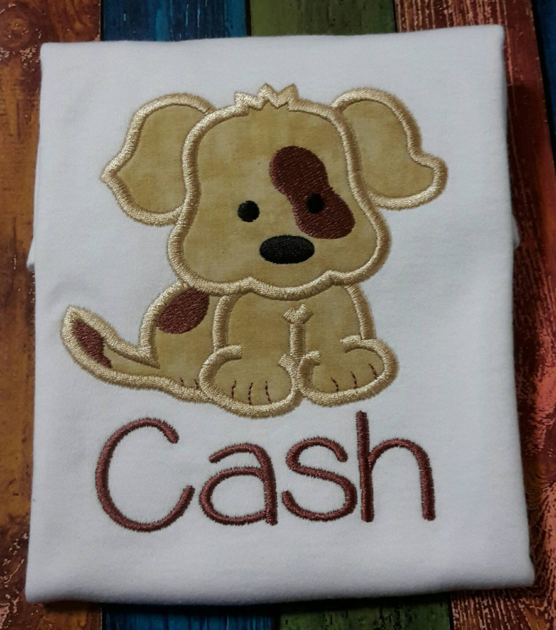 Cute Puppy Appliqued T Shirt Boy or Girl Monogrammed. Etsy