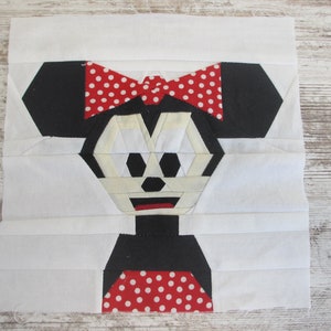 Minnie Mouse Foundation Paper Piecing Block