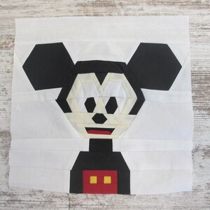 Mickey Mouse Foundation Paper Piecing Block