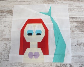 Little Mermaid Ariel Foundation Paper Piecing Block