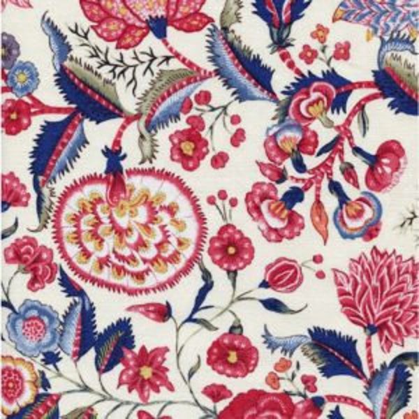 Dutch Heritage Cream VOC Chintz reproduction fabric by Petra Prins