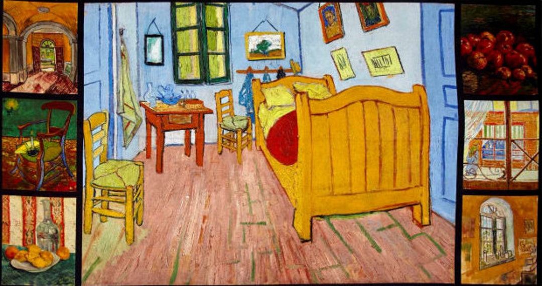 Vincent Van Gogh Fabric Panel by Robert Kaufman Etsy Canada