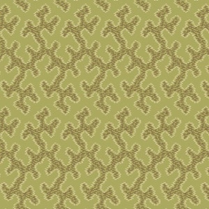 Green Cloverdale Trapunto reproduction fabric by Di Ford Hall for Andover