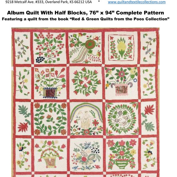 Album Quilt avec demi-blocs E-File Complete Pattern