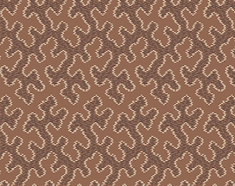 Brown Cloverdale Trapunto fabric by Di Ford Hall for Andover