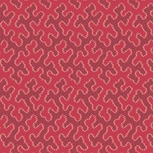 Red Cloverdale Trapunto reproduction fabric by Di Ford Hall for Andover