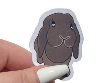 Lop Ear Bunny Sticker – Waterproof Vinyl Decal for Laptops, Journals (Holographic)