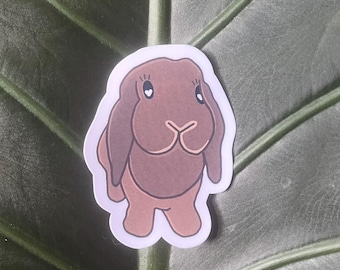 Lop Ear Bunny Sticker – Waterproof Vinyl Decal for Laptops, Journals (Holographic)