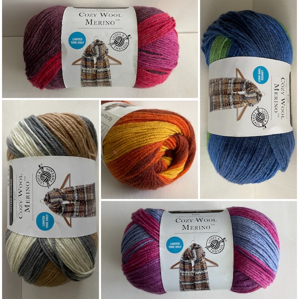 Loops & Threads ~ Cozy Wool Merino, Multi Yarn, 4.4 oz/341 Yds