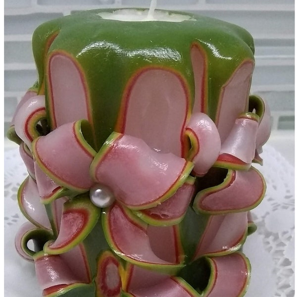Hand Carved Unscented Candle