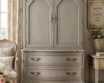 French Country Armoire Cabinet