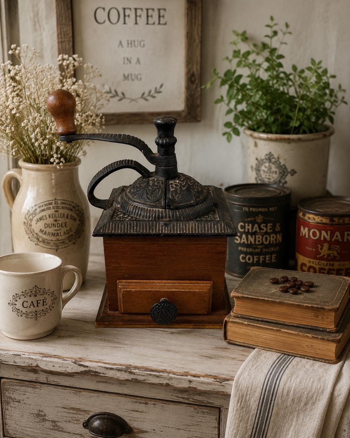 French Antique Coffee Grinder - Etsy