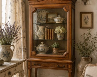 Vintage Weiman French Country Display Cabinet / Curio