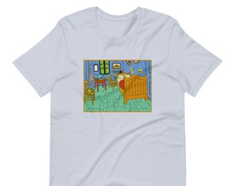 The Bedroom, Vincent van Gogh,Beautiful, Art Lover, T-Shirt Famous Art White or Black Old Historic Painting Print,Full Color