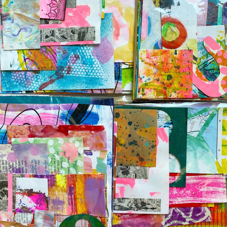 Mixed Media Hand Painted Papers Etsy