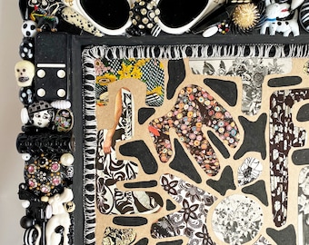 Black and White is a Neutral - collage and assemblage frame