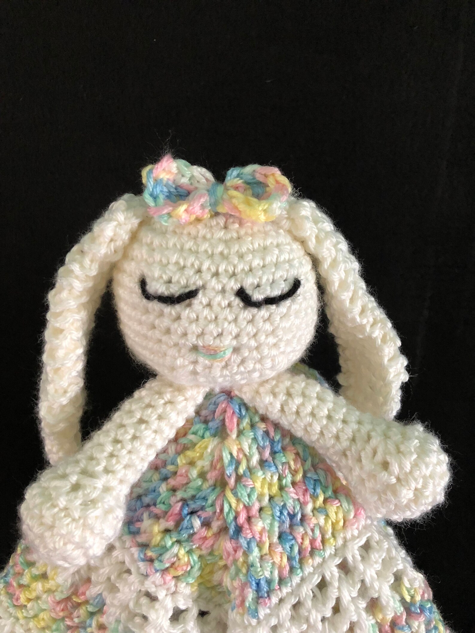 Crochet PATTERN - Bunny Lovey Baby Blanket, Floppy Ear Bunny Security ...