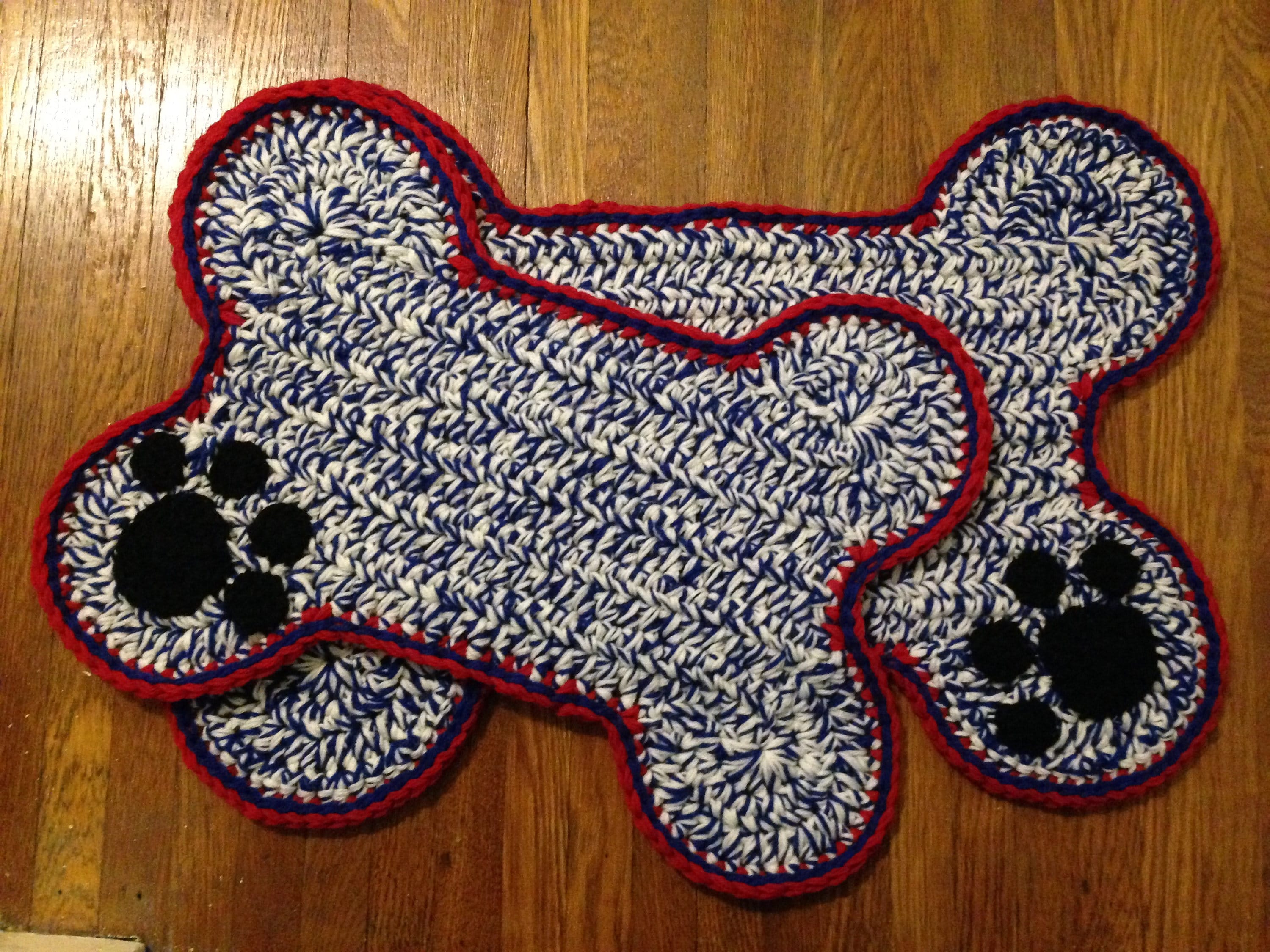Dog Bone Pet Mat with Paw Print Personalized Food Bowl Etsy