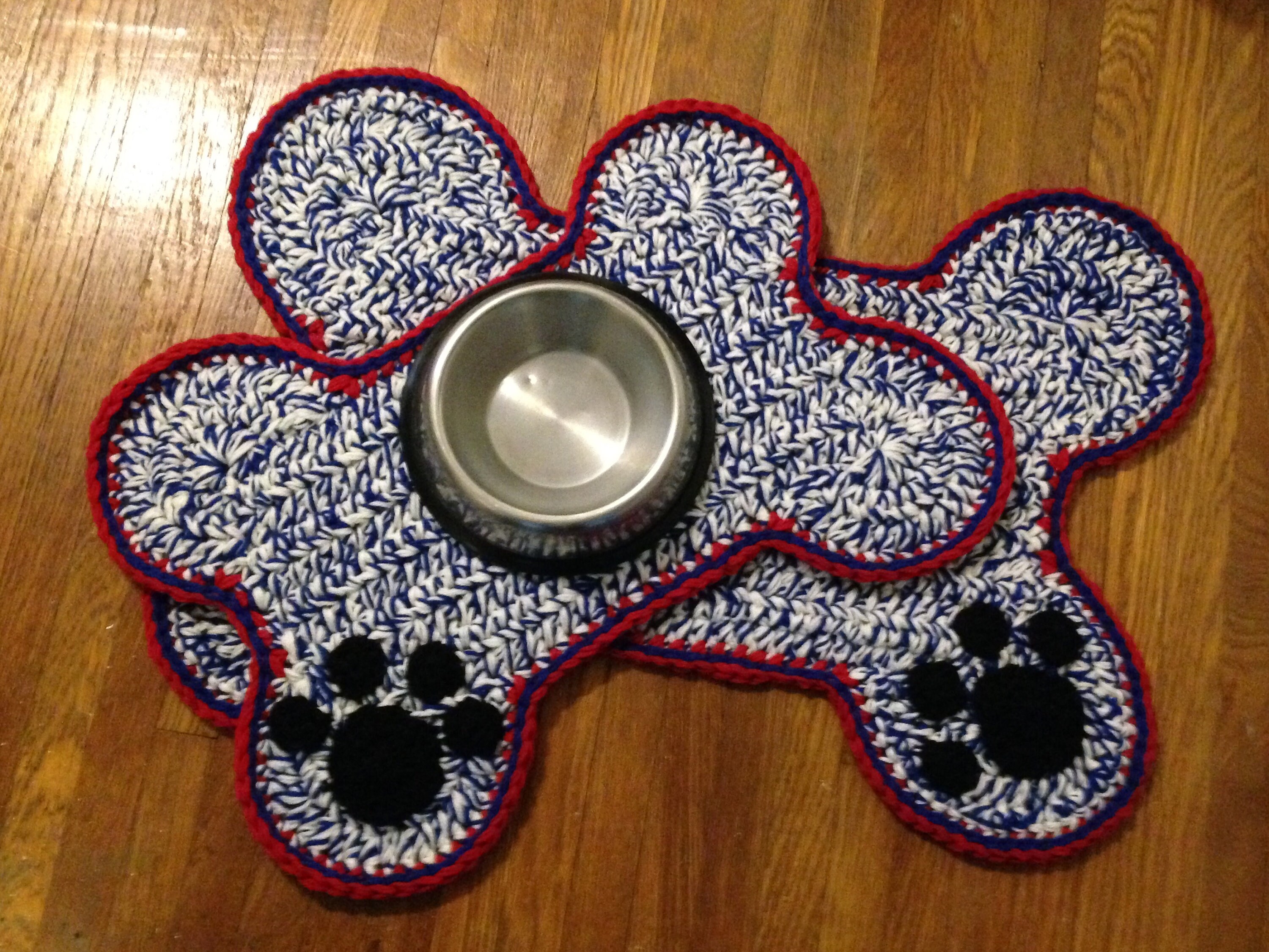 Dog Bone Pet Mat with Paw Print Personalized Food Bowl Etsy