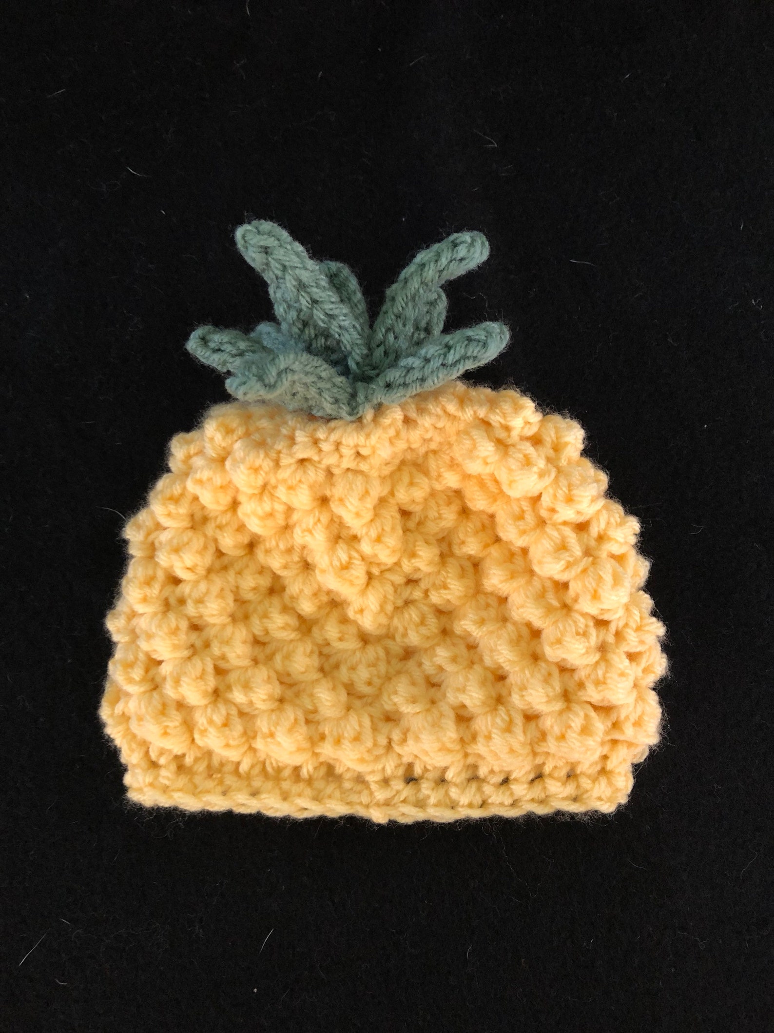 Crochet PATTERN Pineapple Beanie Hat, Yellow Pineapple Hat, Textured