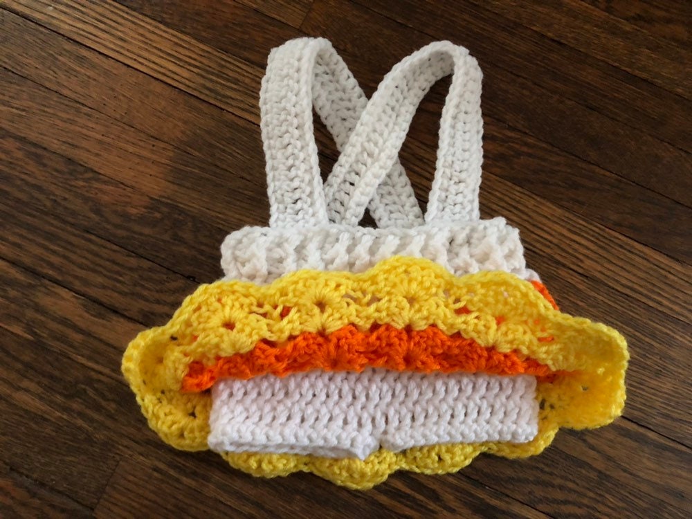 Crochet PATTERN - Candy Corn Dress With Diaper Cover and Hat, Baby Photo  Prop Fall Outfit, Baby Halloween Costume, Candy Corn Skirt Set - Etsy