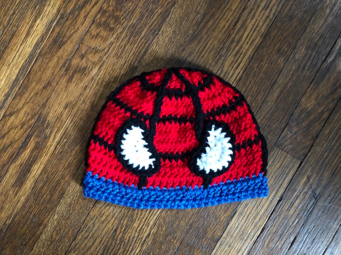 Crochet PATTERN Superhero Spider  Hat Baby to Adult Size Etsy