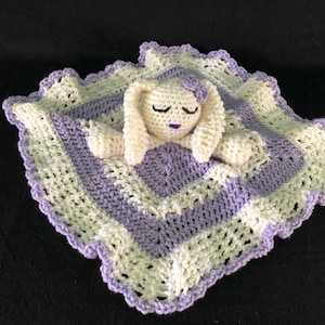 Crochet PATTERN - Bunny Lovey Baby Blanket, Floppy Ear Bunny Security Blanket, Baby Bunny Lovey Crochet Pattern, Bunny Rabbit Amigurumi