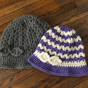Crochet PATTERN - Cloche Hat Crochet Pattern, Vintage Style Cloche Hat Crochet Pattern, Toddler Child and Adult Cloche Hat Pattern