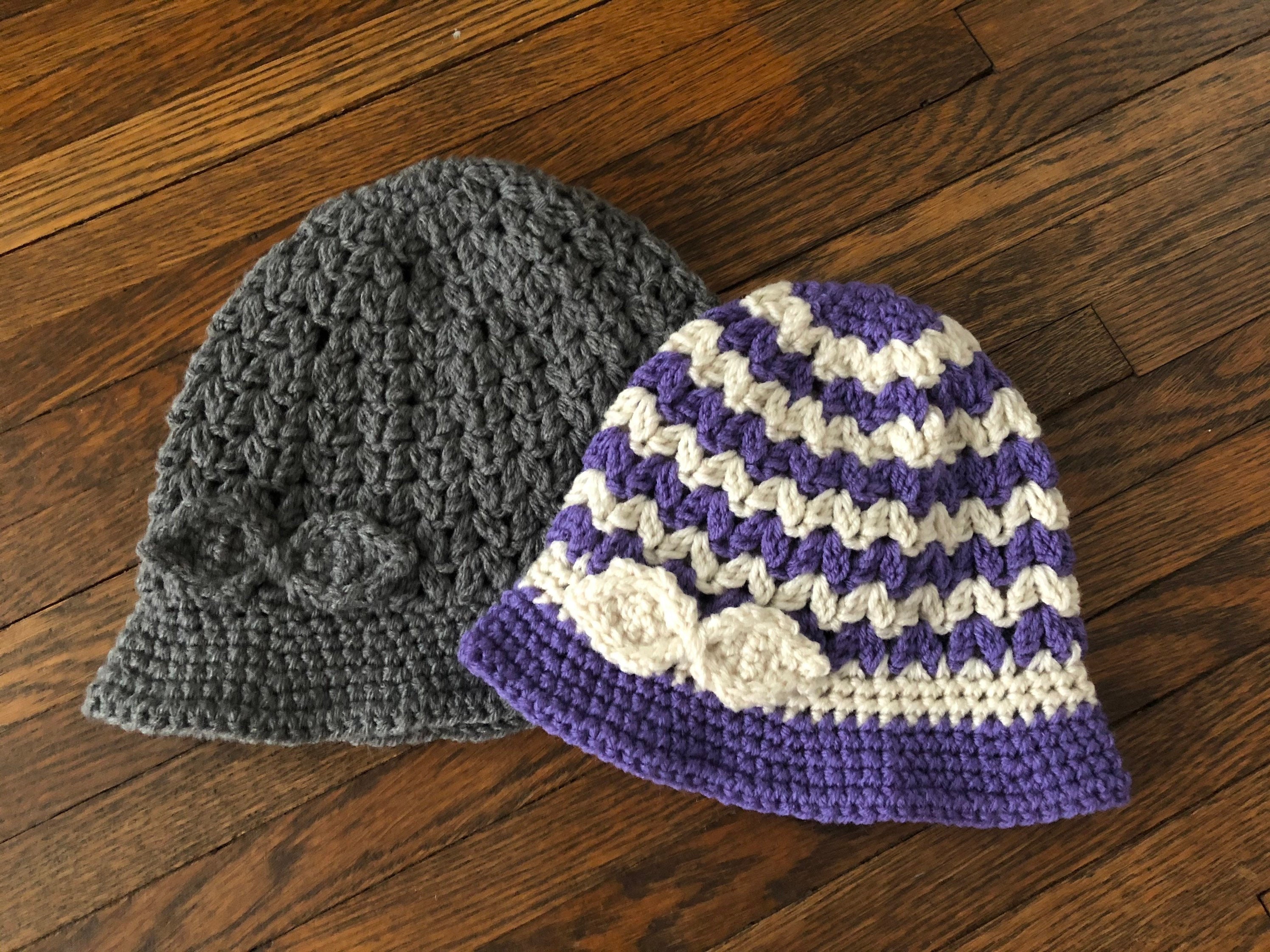 EUC Vintage 1960s Needlepoint by Everitt Purple Crochet Cloche Hat Beaded Accent Josephine Cloche Crochet Pattern – Mamas2Hands main image 3