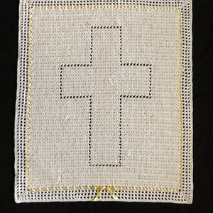 PADRÃO DE crochê - Cobertor afegão de batismo de bebê em cruz; Cobertor de bebê com design de cruz de ilhós de filé; Cobertor de cruz de batismo; Presente de chá de bebê