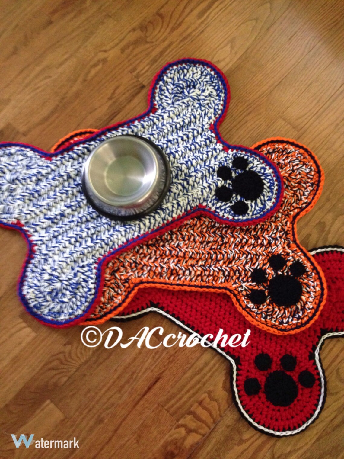 Crochet PATTERN Dog Bone Placemat Pet Food Bowl Floor Mat Etsy
