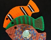 Crochet PATTERN - Fish Placemat Rug Cat Pet Food Floor Mat Fish Shape Rug Mat Clownfish Rug PDF download