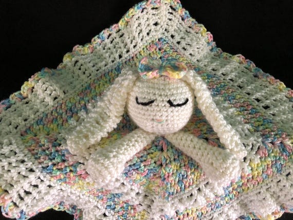 Crochet PATTERN Bunny Lovey Baby Blanket Floppy Ear Bunny | Etsy