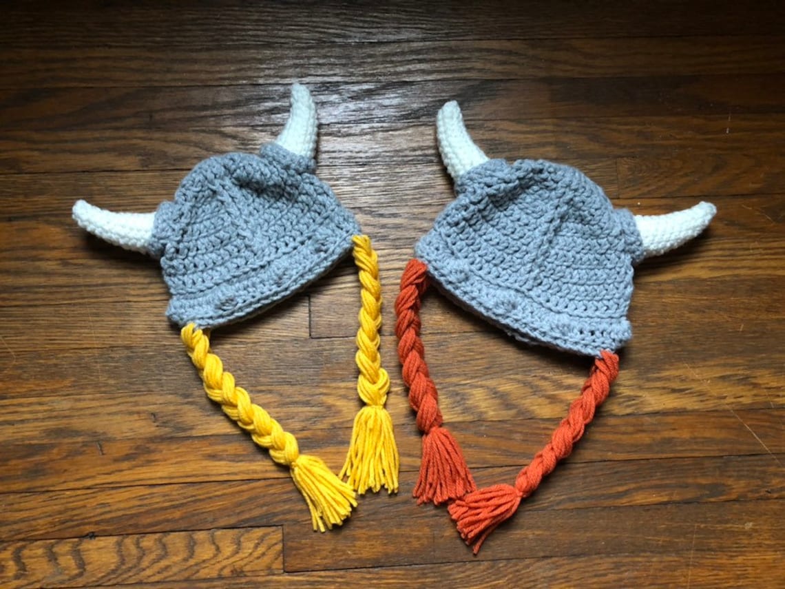 Purple Gold Viking Hat Horn Braids, Minnesota Sport Colors Adult Hat, Purple Vikings Football Helmet Hat, Unisex Child Women Men Viking Hat