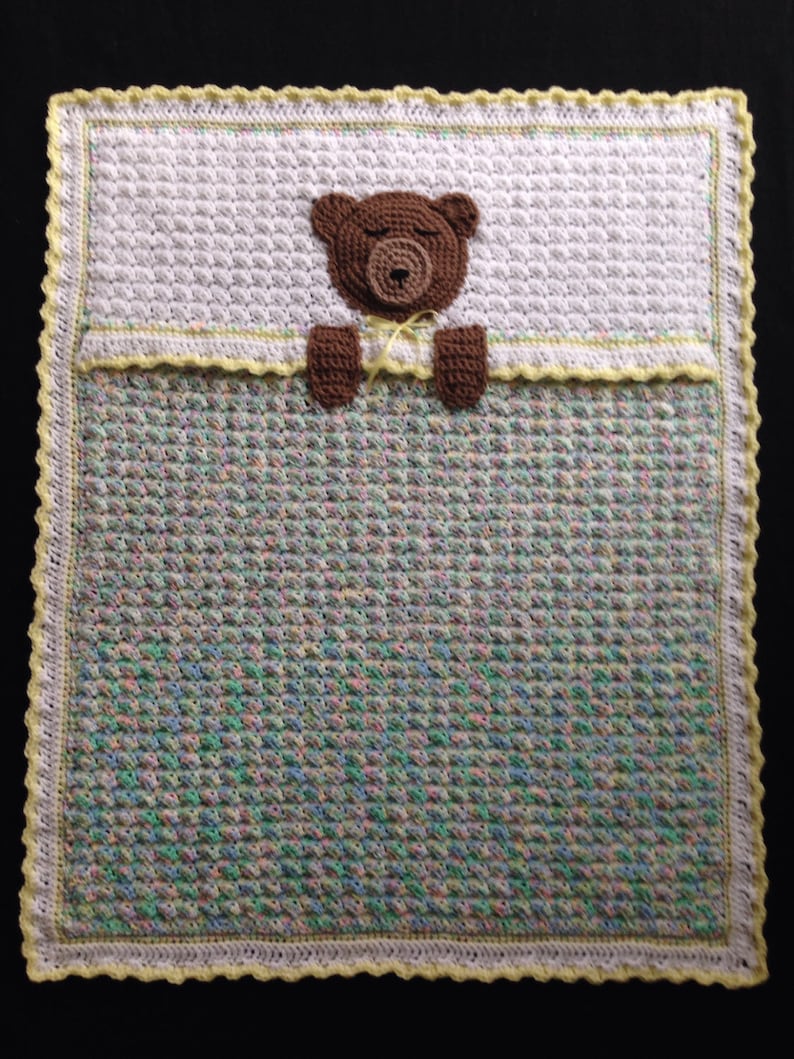 Crochet PATTERN Teddy Bear Bedtime Blanket Teddy Bear Baby Etsy