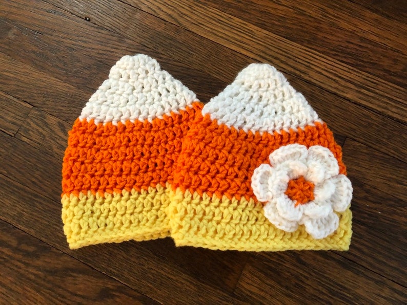 candy corn baby hat