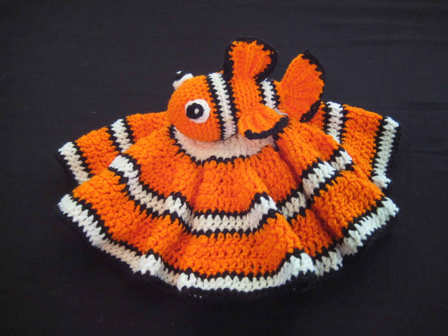 37 Clown Crochet Patterns to Add Color, Character, and Circus Charm 36 Crochet Pattern Clownfish Lovey Baby Blanket; Lovey
